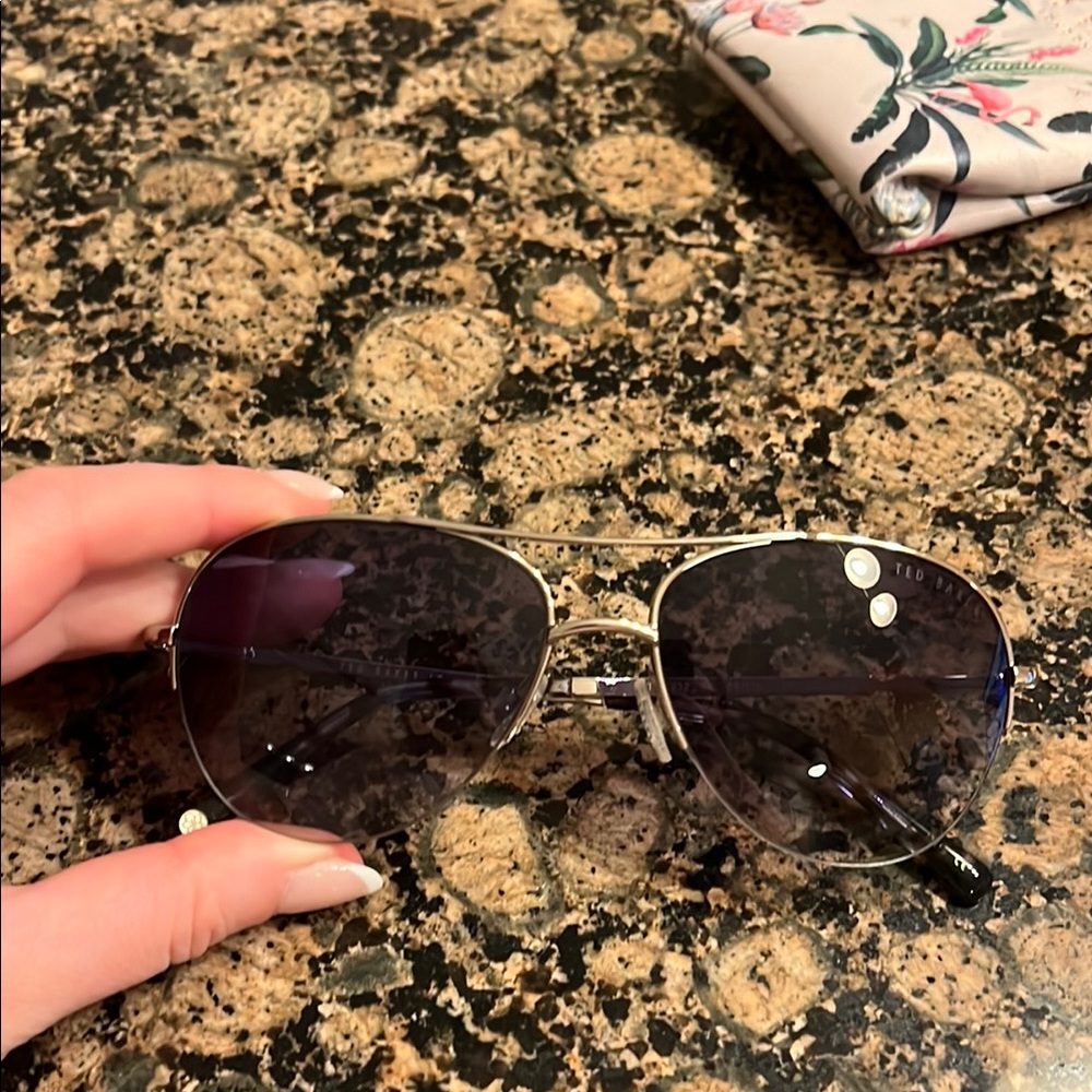 Ted Baker Silver Aviator Sunglasses